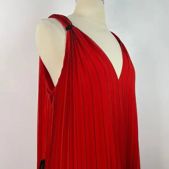 Ted Baker London Women Maleeta High/Low Red Dress Sleeveless Formal Flowy Size 4 - Picture 8 of 16